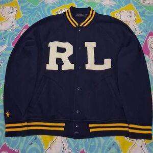 Ralph Lauren Polo Letterman Button Up Cotton Jacket
